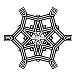 Pobarvanka zanimive snežinke