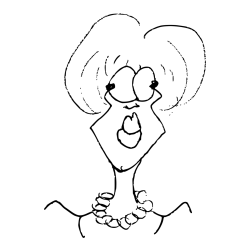 Pobarvanka ženske z velikimi ustnicami