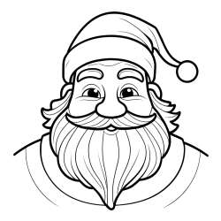 Preprosta otroška pobarvanka simpatičnega Božička