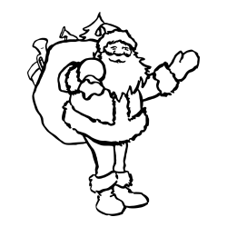 Preprosta pobarvanka Božička z darili