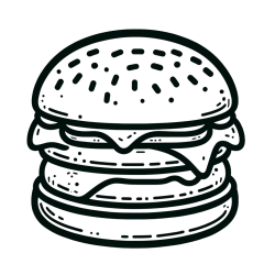 Preprosta pobarvanka hamburgerja