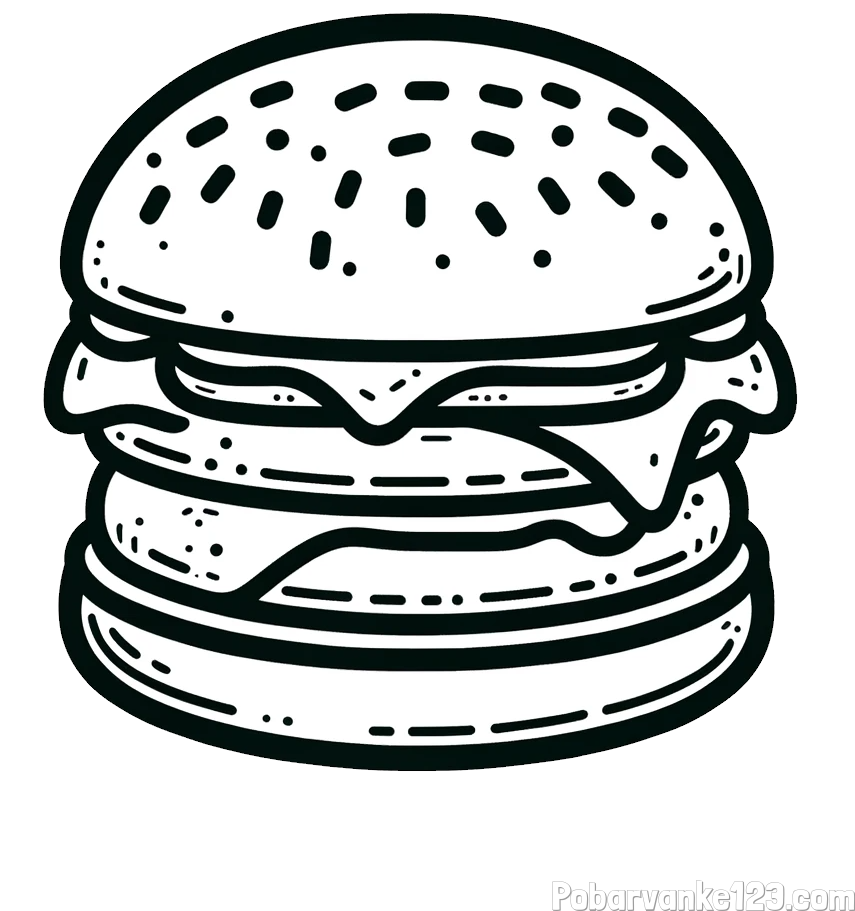 Preprosta pobarvanka hamburgerja