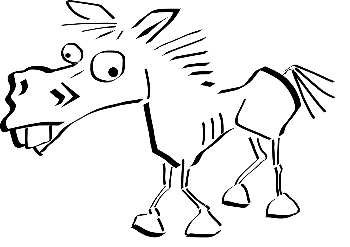 Pobarvanka smešni konj