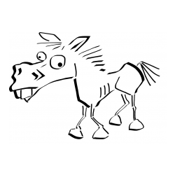 Pobarvanka smešni konj