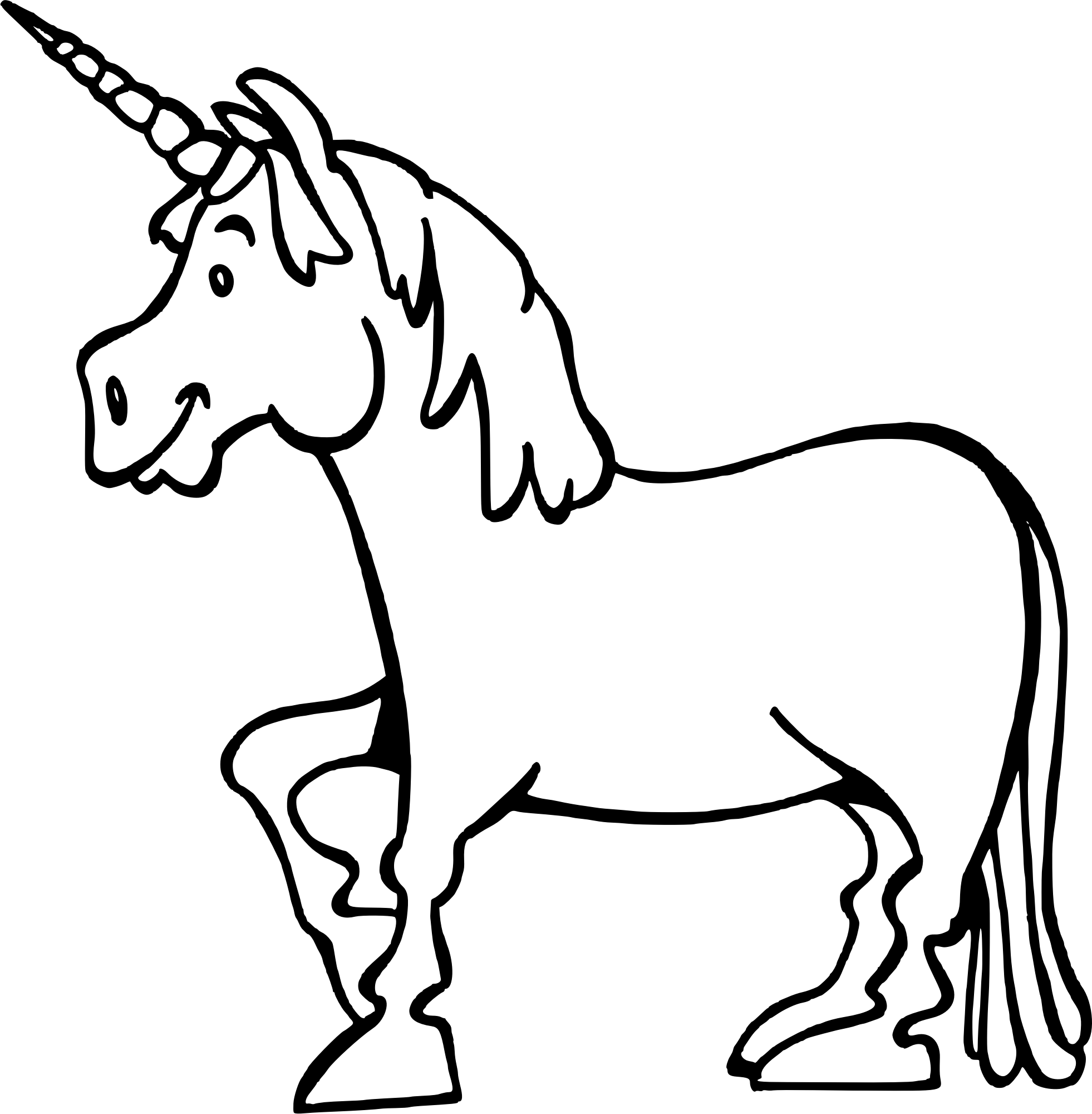 Pobarvanka veselega samoroga