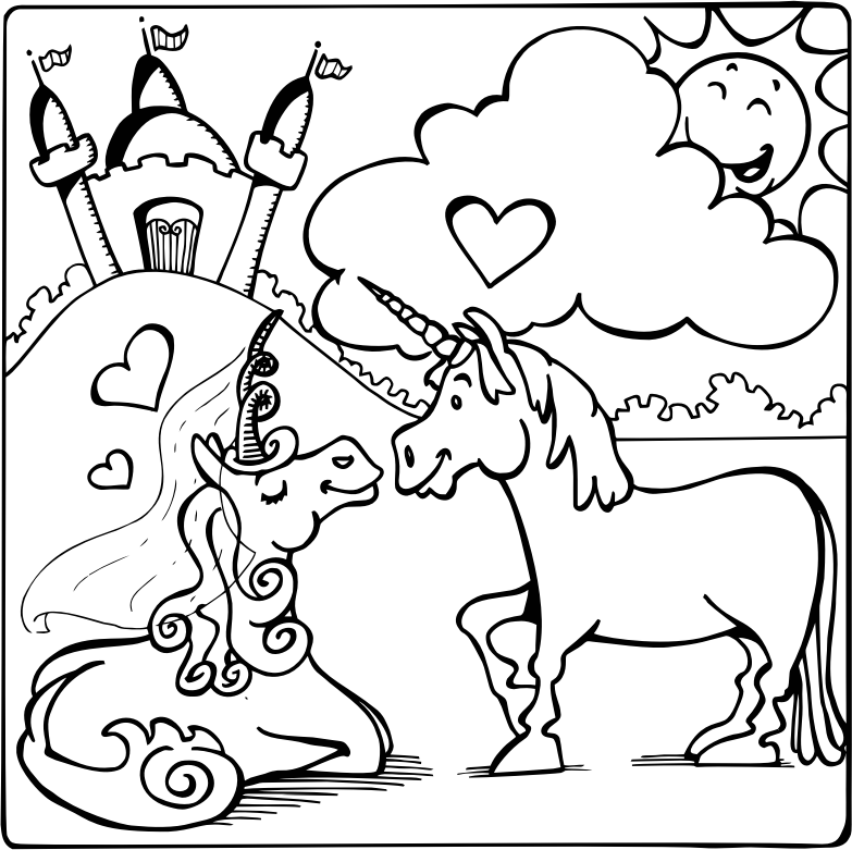 Pobarvanka zaljubljenih samorogov